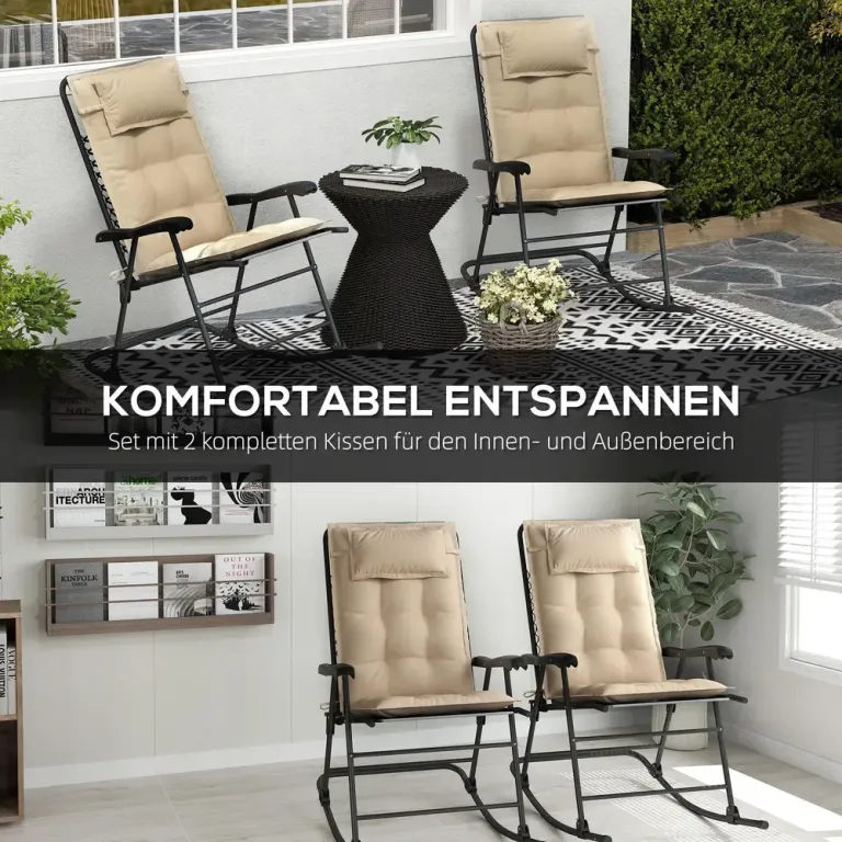 Set 2 Kuddar för Solstolar 50 x 116 x 5 cm