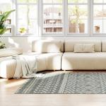 Indoor/Outdoor Matta med Boho Design, Easy Clean, Grå
