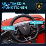 Elbil för Barn Lamborghini Aventador med Vingdörrar och Musik för Lek Hållbar och Säker Röd Plast 3–5 År