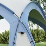 Lusthus Paviljong Event Shelter Blå av Polyester och Metall för Camping och Festival Vattenavvisande Partytält 3,5 x 3,5 m
