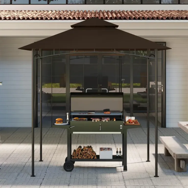 Grillpaviljong Pergola för Uteplats med Tak 3x3 m