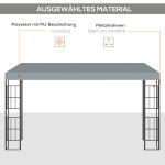 Pergola med Justerbart Tak, Modern Trädgårdspaviljong i Metall, Skapar Skugga och Rumskänsla på Uteplatsen, Grå, 4 x 3 m