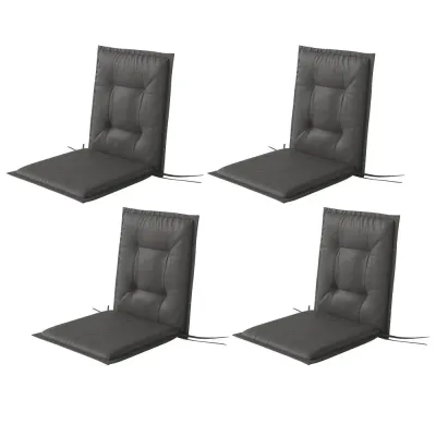 Stolsdynor 4-Pack med Knytband 108 X 50 cm, Mörkgrå