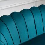 Soffa Loveseat 2-Sits Mörkgrön av Sammetslook ve Trä för Vardagsrum ve Sovrum Tjockt Stoppad Modern Dubbelsoffa 130 x 77 x 77 cm