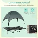 Sängkapell för Husdjur Andningsbart Tafttyg Upphöjd Utomhushundsäng Grå 122 X 92 X 108 Cm