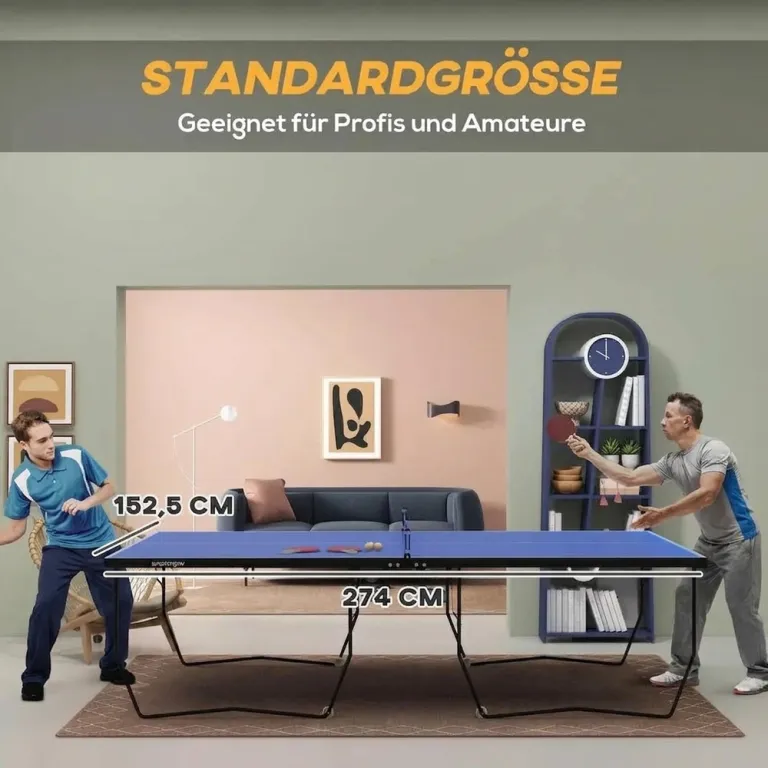 Bordtennisbord Pingisbord Blå av Stål 274 x 152,5 x 76 cm