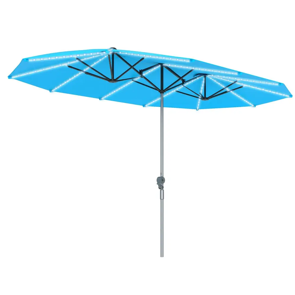 Dubbelparasoll med i Aluminium och Polyester Upf 50+ Blå