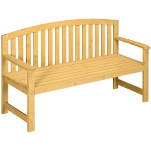 Trädgårdsbänk för 2 Personer med Ryggstöd och Väderbeständig Yta för Altan Hållbar och Stabil Orange Trä 140 x 50 x 85 cm