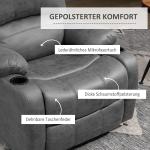 Relaxstol TV-stol Grå av Mikrofiberduk och Metall för Vardagsrum med Gung och Liggfunktion Roterande Fåtölj med Mugghållare