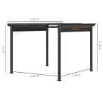 Pergola med Skjutbart Tak, Modern Trädgårdspaviljong i Aluminium, Justerbart Solskydd för Uteplatsen, Grå, 2,95 x 2,95 m