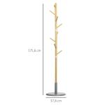 Klädställ Fristående Klädhängare Svart av Metall för Hallar och Entréer med 8 Klädkrokar för Jackor och Hattar Snygg Design 176 cm