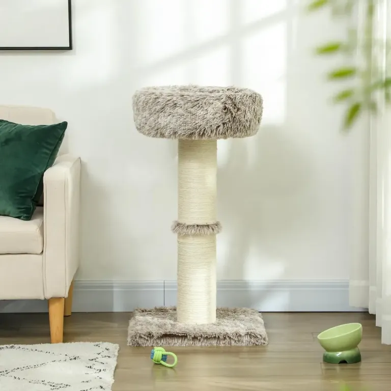 Klösträd Klöspelare Brun av Sisal och Plysch 87 cm