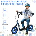 Sparkcykel för Barn med Justerbart Styre och Broms för Lek och Motion Stabil och Lättmonterad Blå Stål 2 Hjul