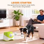 Bollkastare Automatisk Grön Plast för Hundar Interaktiv Leksak med 3 Bollar och Justerbart Kastavstånd Rolig Träning och Aktivitet