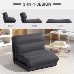 Sittsäck Bäddsoffa Ergonomisk Mörkgrå Tyg för Gäster och Gaming Hopfällbar Ryggstöd Bekväm Design 70x72x56 cm