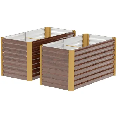 Odlingskrage Högbädd Set 2 Silver 120 x 60 x 60 cm