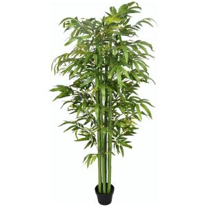 Konstgjord Växt Bambuträd Grön av Plast och Tyg för Inomhusbruk Dekorativt Träd med Plantering Naturlig Look 180 cm