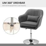 Arbetspall Snurrstol Kontorsstol Höjdjusterbar Linnelook Polyester och Stål Mörkgrå 57 X 57 X 77,5-87 Cm