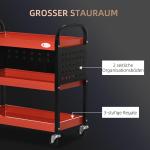 Arbetsbänk i Stål, Robust Verkstadsbord med 100 kg Kapacitet, Stabil Yta för Garage och Hobbyrum, Röd