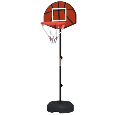 Basketkorg Basketstativ Svart Röd av Metall 129-179 cm