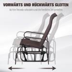 Gungstol för Utomhusbruk, Bekväm Relaxstol i Textilene med Stålram, Väderbeständig Design för Terrass, Svart, 60 x 75 x 104 cm