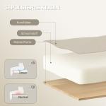 Kontorsstol Ergonomisk Beige och Svart Konstläder för Arbete Skrivbordsstol med Fotstöd och Hjul Bekväm