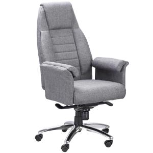 Kontorsstol Snurrstol Ergonomisk med Armstöd Höjdjusterbar Linnelook Polyester för Hemmakontor Ljusgrå 68 X 72 X 120-126 Cm