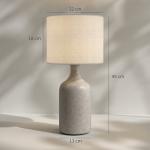 Bordslampa Keramik Sandbrun och Vit Tyg för Sovrum Sänglampa med Textilskärm och Stabil Fot Elegant Inredning och Mjukt Ljus 45 cm