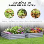 Blomlåda, Set med 2, Öppen Botten, Stålram, Grå, 100 x 100 x 30 cm (per st)