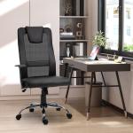 Ergonomisk Kontorsstol Höj- och Sänkbar med Vippfunktion och Armstöd upp till 120 Kg Svart