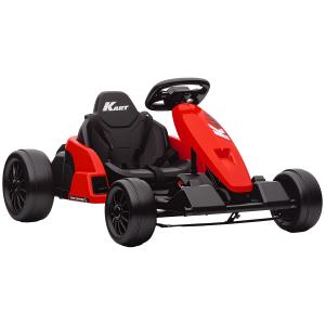 Elbil Gokart 24V Röd Plast och Metall för Barn 6–12 År Elektrisk Bil med Driftläge och Säkerhetsbälte Rolig Körning och Häftig Design
