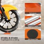 Motorcykelrengöringsställ, Rullstativ med Hjul och Däckbredd under 180 mm, Orange