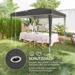 Lusthus Paviljong Pop-Up Partytält Mörkgrå av Polyester och Metall för Trädgård och Camping Vattentåligt Gazebo med UV-Skydd 3 x 3 m