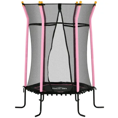 Studsmatta för Barn med Skyddsnät 122 x 111 cm, Rosa