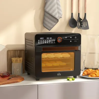 Miniugn och Varmluftsfritös 20 l med Timer och Grill, Svart
