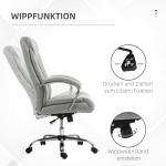 Kontorsstol Skrivbordsstol Ljusgrå av Nylon och Metall för Kontor Ergonomisk Snurrstol med Nackstöd 65 x 78 x 110-118 cm