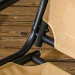 Hammock Trädgårdsgunga 3-Sits Beige av Tyg och Metall för Trädgård och Terrass Gunga med Justerbart Soltak 220 kg 138 x 106 x 174 cm