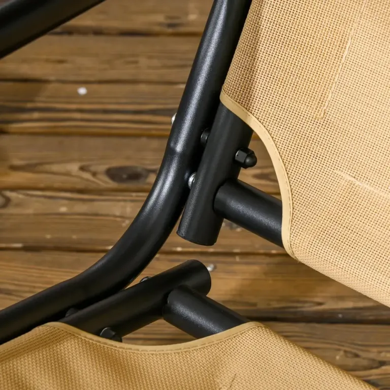 Hammock för Trädgård 2-Sits med Justerbart Tak, Beige