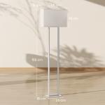 Modern Golvlampa med 3 Lägen, Fotkontakt, Dimbar i Linnelook, Vit