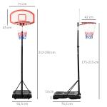 Basketstativ, Höjdjusterbart, Vattenfyllbar Bas, Svart