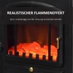 Elektrisk Kamin med Realistisk Flameffekt Fristående Eldstad med Överhettningsskydd 2 Värmelägen Svart 45 X 28 X 54 Cm 1000/2000 W
