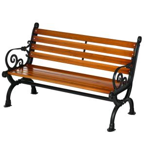 Trädgårdsbänk Parkbänk Teak av Trä för Trädgård och Balkong 2-Sits Bänk med Armstöd Väderbeständig och Robust 120 x 64 x 79 cm