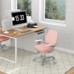 Ergonomisk Kontorsstol med Vridfunktion, Höjdjusterbar, Rosa, 55 x 48 x 82,5–94,5 cm