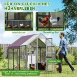 Hönshus Hönsgård Utomhusinhägnad Grå av Granträ för 6-8 Kycklingar Vattentätt Fjäderfähus med UV-Tak 1,7 x 1,8 x 1,8 m