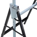 Ställningsbock 2-Pack Hopfällbar Höjdjusterbar Stål Robust för Byggarbete upp till 200 Kg Svart 68 X 58 X 80-130 Cm