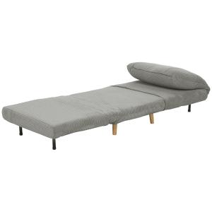 Bäddsoffa Stolsäng 2-i-1 Grå av Manchester och Metall för Sovrum och Vardagsrum Gästsäng med Justerbar Madrass 82 x 89 x 83 cm