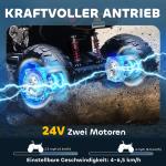 Elektrisk Quad för Barn 24V med 4 Hjul, Strålkastare, USB, MP3, 6,5 km/h, 3-8 År