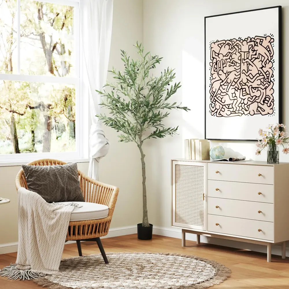 Konstgjort Olivträd 900 Löv 40 Oliver 180 cm, Grön