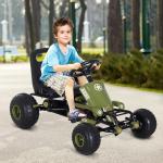 Sportig Gokart Pedalfordon med Handbroms och Ergonomisk Sits Säker Leksak för Aktiva Barn Grön 99 X 65 X 56 Cm