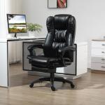 Ergonomisk Kontorsstol med Fotstöd, Bekväm Skrivbordsstol med Massage och Vibration, Höj- och Sänkbar Arbetsstol, Svart, 68,5 x 68,5 x 119-127 cm